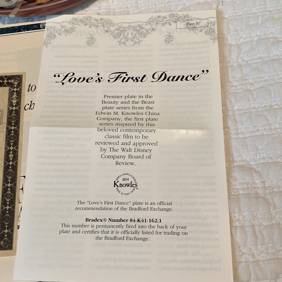 Disney Loves First Dance Collector Plate from Beauty and the Beast - Picture 4 of 5